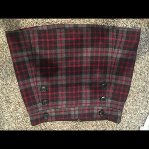 Plaid Gap mini wool mini skirt